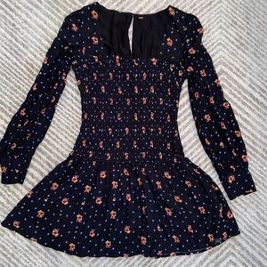 Free People Black Two Faced Mini Dress.